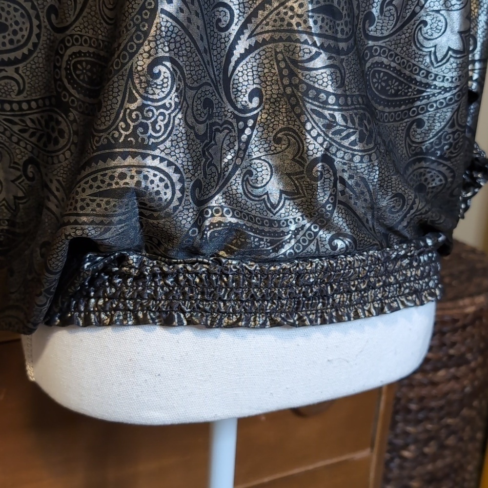 VINTAGE 80's Maggie Lawrence Collection HOLIDAY Print Blouse - Picture 5 of 11